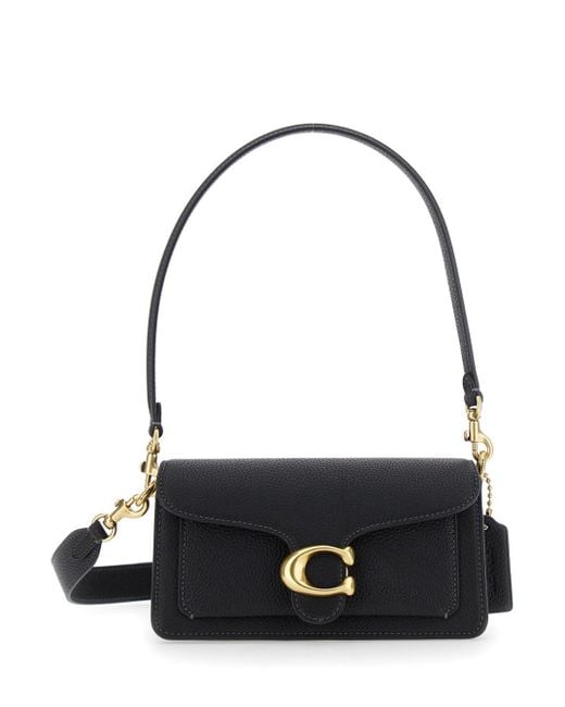 COACH Black Polished Pebble Leather Tabby Shoulder Bag 20 Refresh