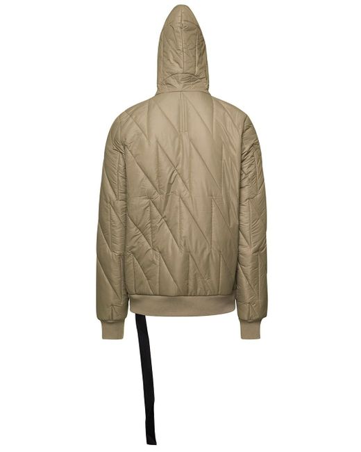 Rick Owens Beige Down Jacket With Hood With Eye Holes In Rick Owens Beige Down Jacket With Hood With Eye Holes In