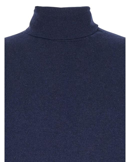 Le Plain Blue Turtleneck Sweater With Long Sleeves for men