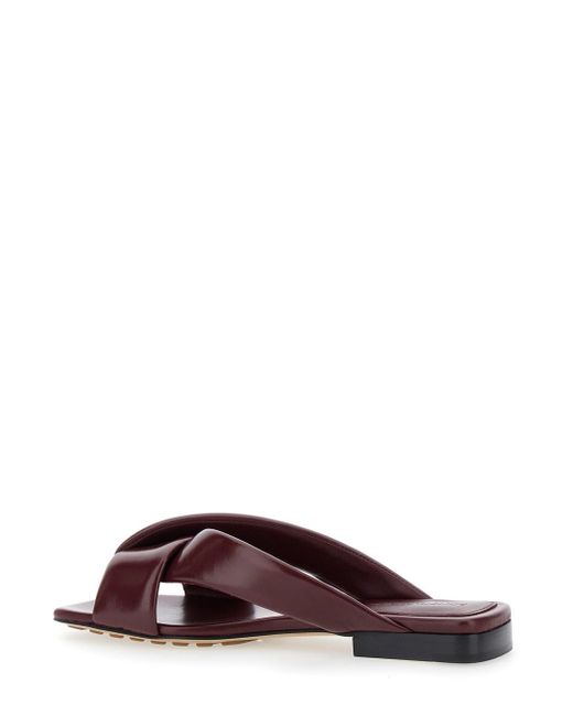 Sandali 'Cushion Lux' Con Punts Quadrata di Bottega Veneta in Brown