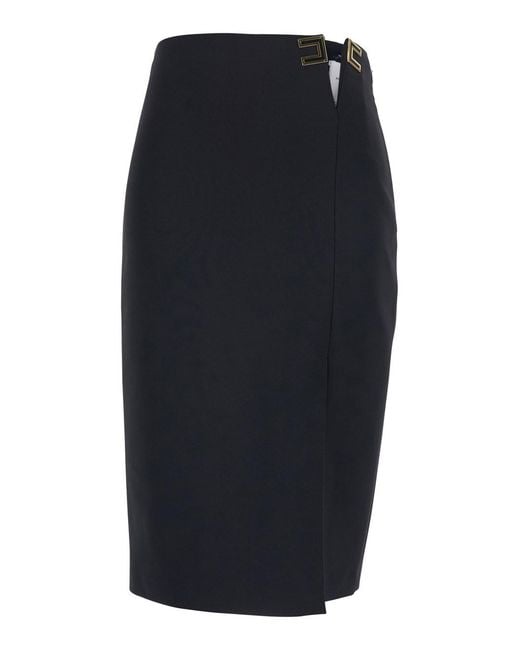 Elisabetta Franchi Blue Midi Skirt Tech Fabric