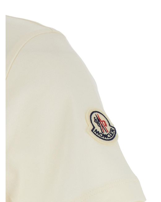 Moncler White Logo Crew Neck T-Shirt