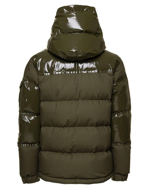 Moncler 'chardon' Short Military Down Jacket With Hood And Coated Cotton  Detailing Man in Green for Men | Lyst