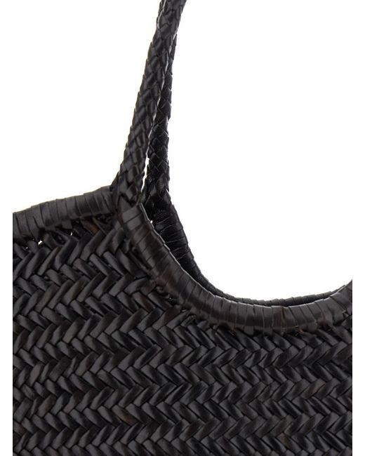 Dragon Diffusion Black Shopping Bag With Two Top Handles An Intertwine
