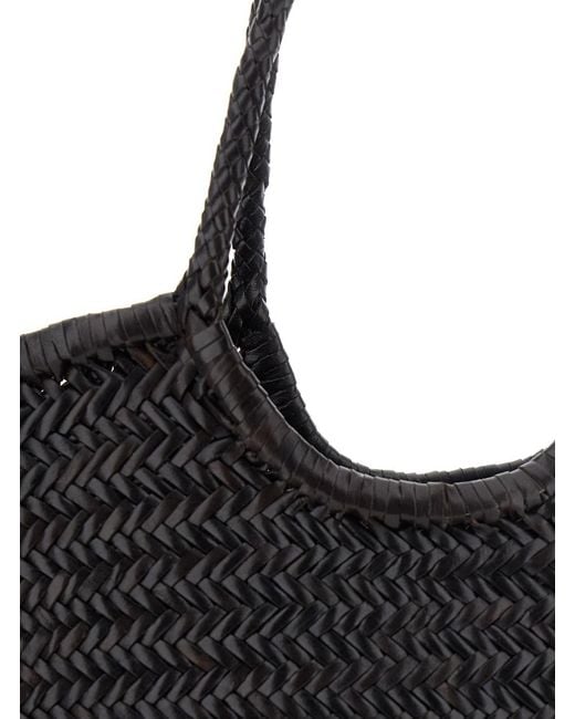 Dragon Diffusion Black Shopping Bag With Two Top Handles An Intertwine