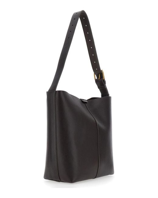 Soeur Black 'Saudade' Shoulder Bag With Adjustable Strap And Logo Patc