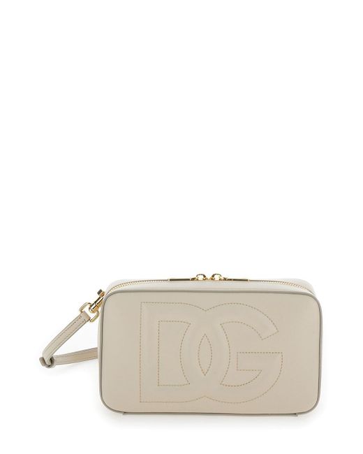 Dolce & Gabbana Gray Crossbody Bag With Quilted Logo