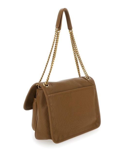 Saint Laurent Brown 'Medium Niki' Crossobody Bag With Cassandre Detail