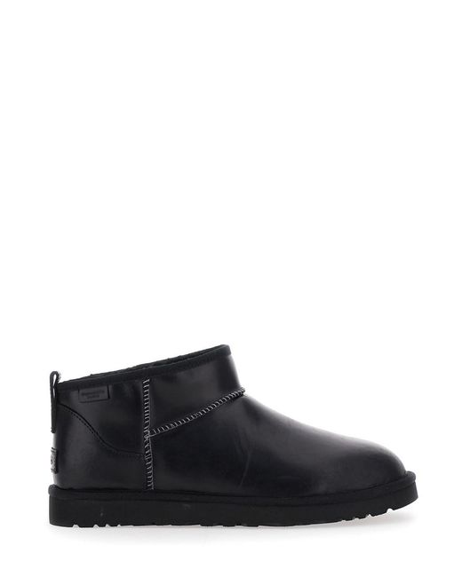 Ugg Black 'Ultra Mini' Boots With Logo Patch On Back for men