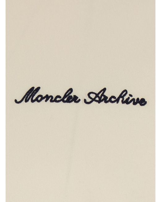 Moncler White T-Shirt With Embroidered Logo On The Front And Logo Patc for men