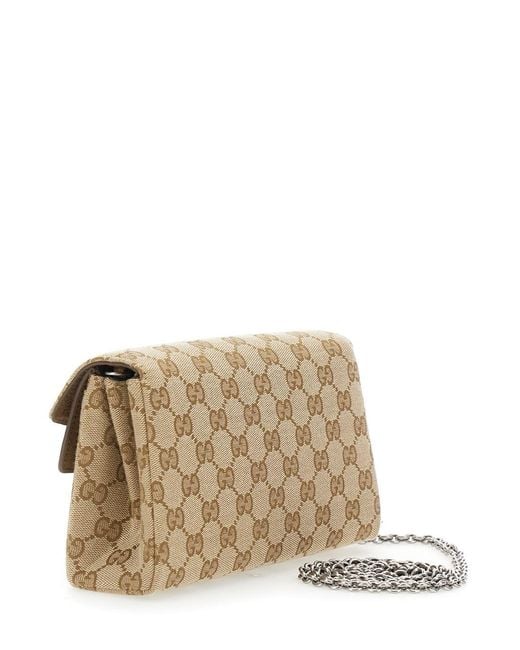 Gucci Natural 'Dyonisus' Small Shoulder Bag With Removable Chain Strap A