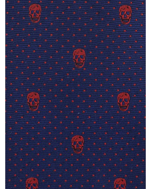 Alexander McQueen Blue Tie Skull Polka Dots for men