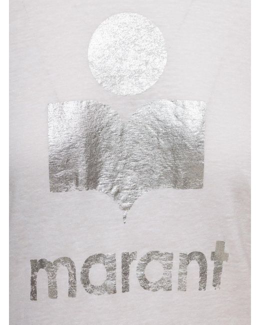 Isabel Marant White 'Koldi' Crewneck T-Shirt With Contrasting Logo