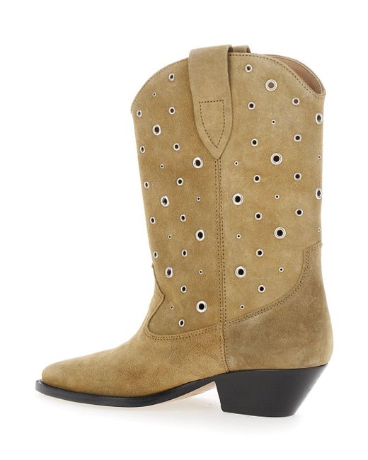 Isabel Marant Brown 'Duerto' Western Boots With Studs