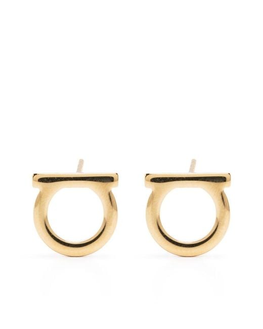 Ferragamo Metallic Colored Gancini Earrings