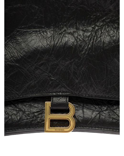 Borsa A Tracolla 'Crush Grande' Con Logo B di Balenciaga in Black