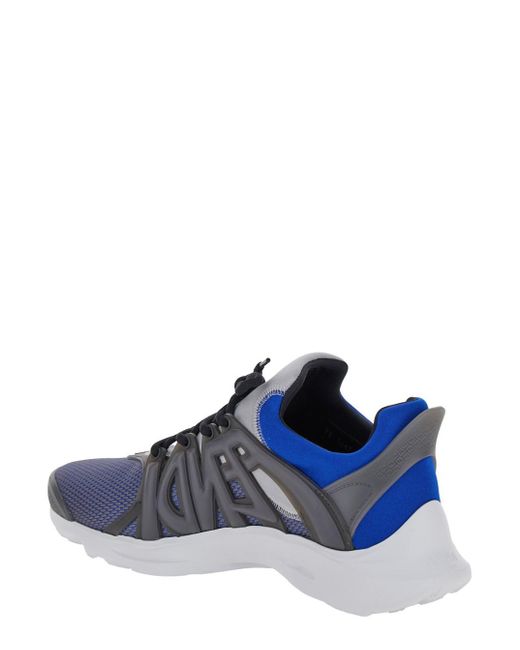 Fendi Blue ' Tag' Sneakers With Logo for men