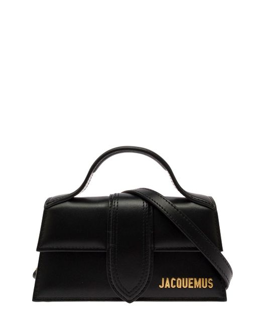 Jacquemus Black 'le Bambino' Handbag With Removable Shoulder Strap In Leather And Cotton Woman
