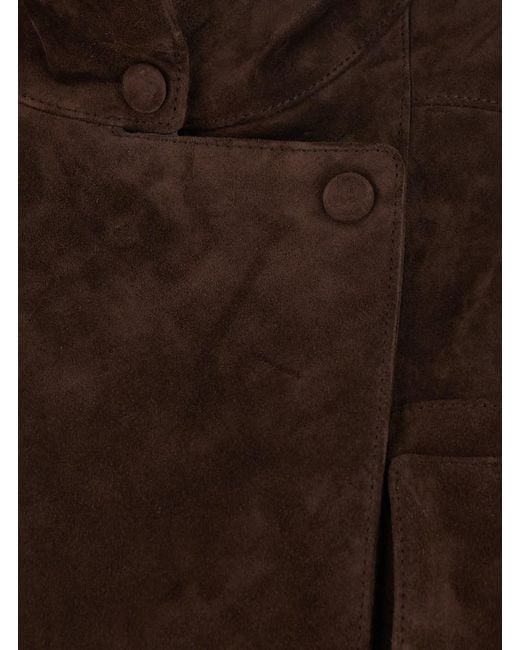 Saint Laurent Brown Blouson Boxy Croute Vintage Crosta