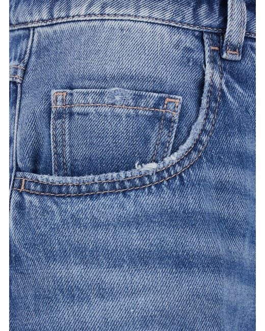 ICON DENIM Blue Five-Pocket Jeans With Logo Patch On The Back