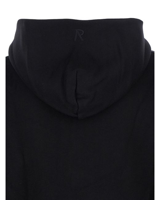 Represent Black Sweatshirt With Logo Embroidery On The Hood And Dropped Shoulders for men