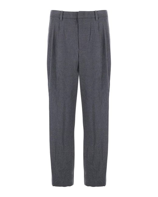 DUNST Gray Tailored Trousers With Front Pleats for men