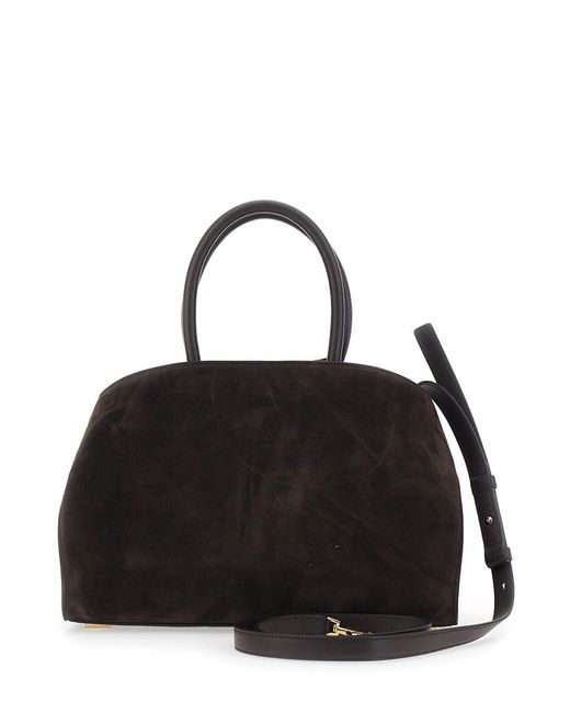 Ferragamo Black Handbag 'Hug Piccola' With Logo And Gancini Buckles