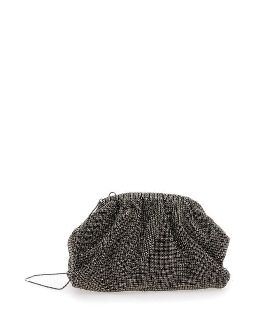 Clutch 'Petra' Con Tracolla A Catena E Decorazione C di Twentyfourhaitch in Gray