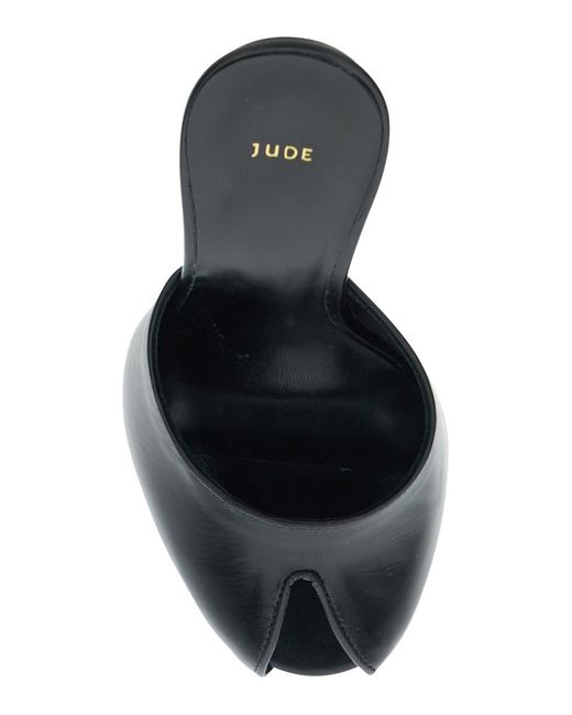 Jude Black 'Date' Heeled Sandals With Cut-Out Toe