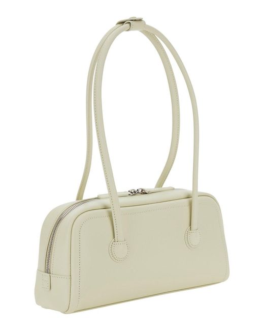 MARGE SHERWOOD White 'Soft Boston' Shoulder Bag With Two Top Handles An
