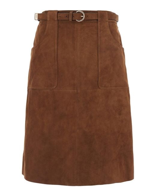 Max Mara Brown Skirt 'Tennis' Suede