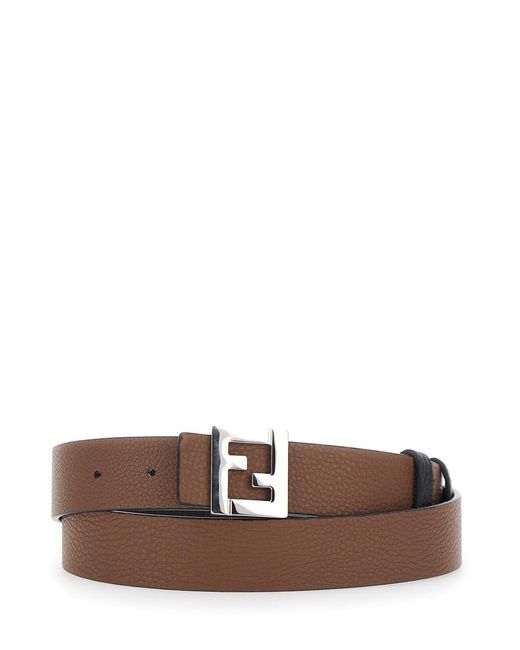 Fendi Multicolor 3 Cm Pelle Ff Metal Reversibile for men