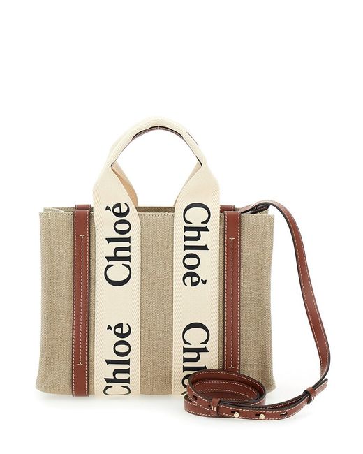 Chloé Natural Chloã 'Woody' Tote Bag With Branded Ribbons