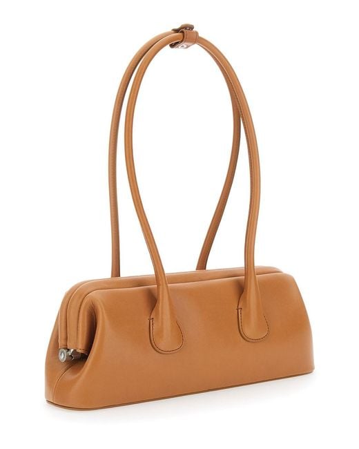 OSOI White 'Boat Wide Mini' Shoulder Bag With Round Handles