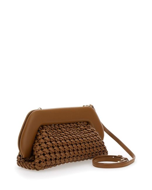THEMOIRÈ Brown 'Bios Knots' Clutch Bag With Braided Design