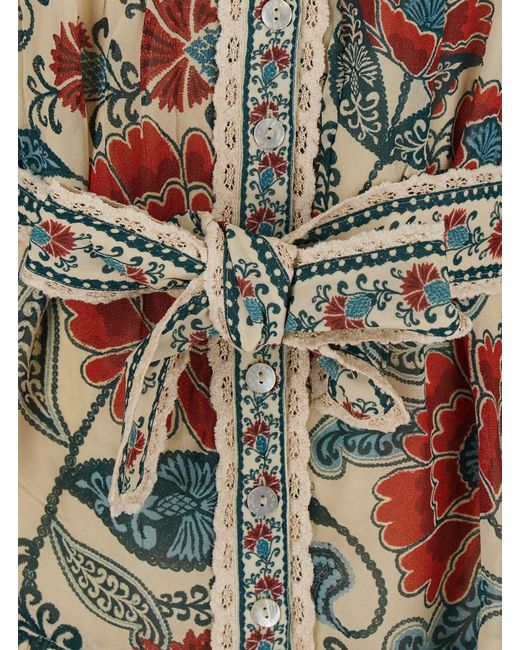 Farm Rio Gray Floral Print Dress