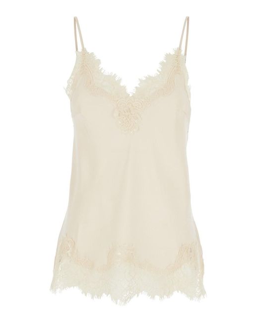 Gold Hawk White Hawk 'Coco' Camie Top With Tonal Lace Trim