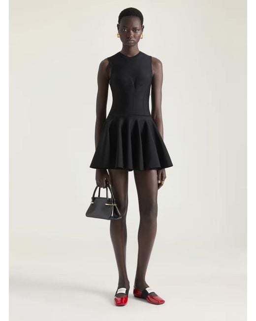 Givenchy Black Crew Neck Dress With Flared Skirt