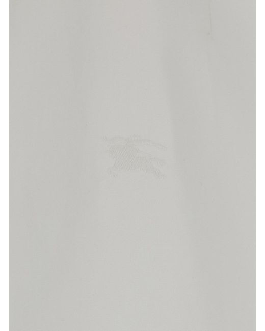 Burberry White 'Ellora' Shirt With Pointed Collar And Tone-On-Tone Embroidered Logo