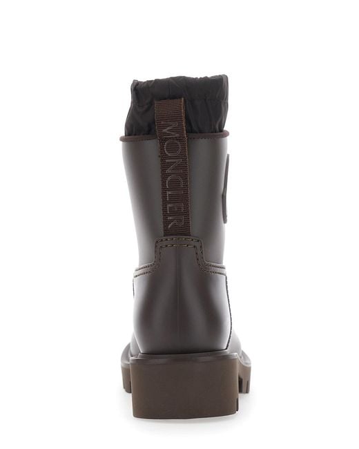 Moncler Black 'Kickstream' Rain Boots With Logo On The Side And Drawstring Closure