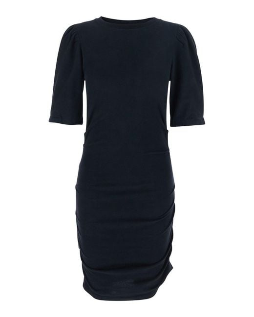 Isabel Marant Blue 'Mylda' Crew Neck Dress With Pleated Details