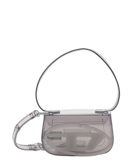 DIESEL Metallic '1Dr' Crossbody Bag With Oval D Patch And Semi-Transparent Design