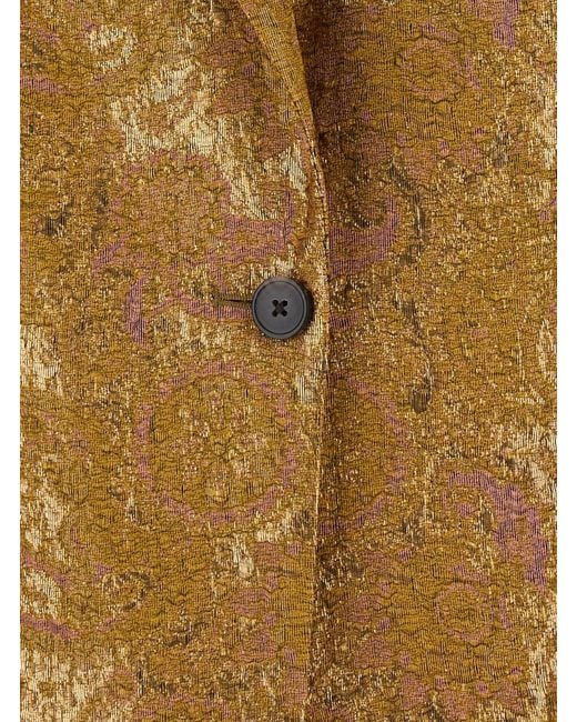 Dries Van Noten Metallic Blanchet Jacket With Classic Collar And Long Sleeves I