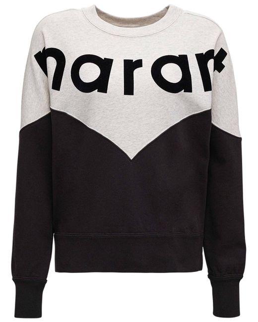 Étoile Isabel Marant Black Houston Biolor Cotton Sweater With Logo Woman