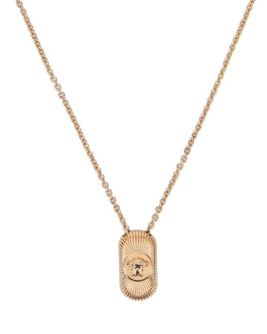 Versace White Colored Necklace With Medusa Head Pendant for men