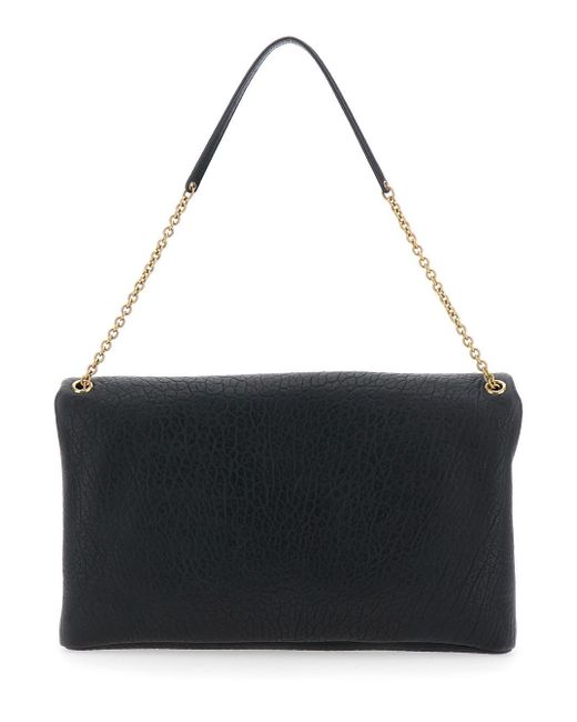 Saint Laurent Black Crossbody Bag With Envelope Design And Cassandre P