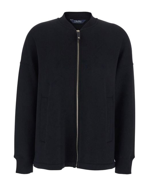 Max Mara Black Maxmara 'Radioso' Sweatshirt With Dropped Shoulders And Front