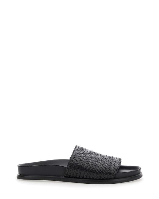 Vagabond Black Sandals With Braided Design