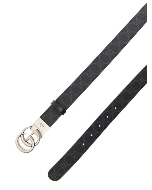 3cm Marmont Reversible Monogrammed Supreme Coated-Canvas Belt