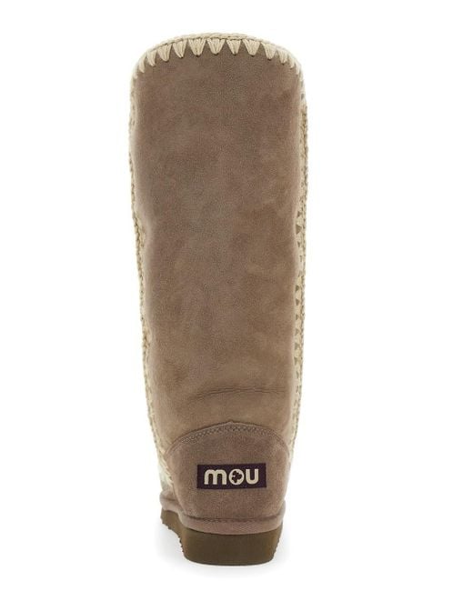 Mou Brown 'Eskimo' Boots With Braided Effect And Logo Patch On The Rear